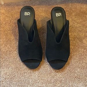 BP. (New) Black suede peep-toe heels size 7.5